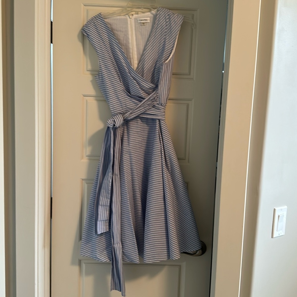 Calvin Klein wrap/belted dress size 10 with back zip.